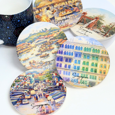 Old Singapore Ceramic Coaster - Satay Club