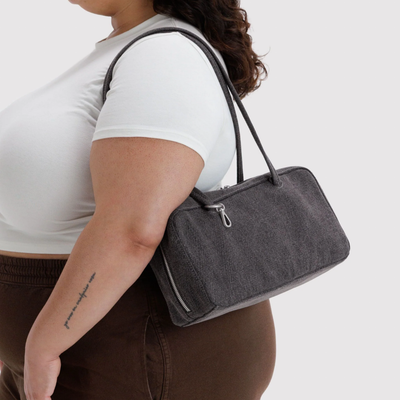 Denim Bowler Bag - Washed Black Denim