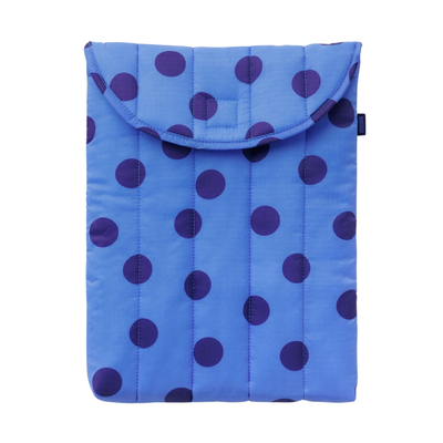 Puffy Laptop Sleeve 13"/14" - Blue Polka Dot