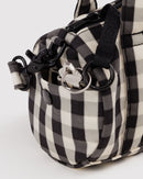 Small Nylon Duffle Bag - Black and Cream Gingham