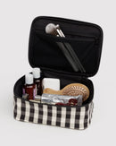 Small Cosmetic Case - Black and Cream Gingham