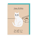 Happy Birthday Your Gift Is In The Litter Tray Card