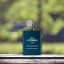 On The Rockies Stainless Steel Flask - Drink Responsibly