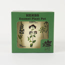 Enamel Plant Pot - Herbs