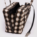 Medium Nylon Bowler Bag -  Blurred Gingham Brown