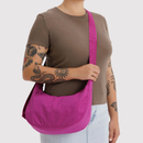 Medium Nylon Crescent Bag - Deep Fuchsia
