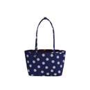 Medium Nylon Reversible Tote - Navy Polka Dot Mix