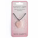 Nature's Gift Gemstone Heart Necklace  - Rose Quartz