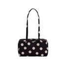 Nylon Bowler Bag - Black and Cream Polka Dot