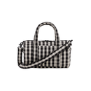 Nylon Duffle Bag - Black and Cream Gingham