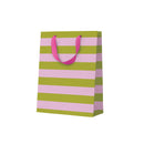 Gift Bag - Medium Green & Pink Stripe