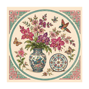 Magnet Peranakan - Botanical Harmony Vase