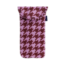 Puffy Glasses Sleeve - Pink Houndstooth