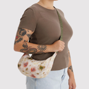 Small Nylon Crescent Bag - Abstract Floral