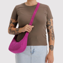 Small Nylon Crescent Bag - Deep Fuchsia