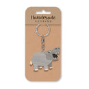 Wooden Handmade Keyring - Hippo