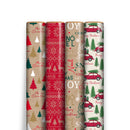 4 Metres Christmas Gift Wrap - Festive Kraft