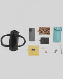 Small Nylon Duffle Bag - Black and Cream Gingham