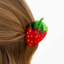 Midi Hair Claw Clip - Red Strawberry